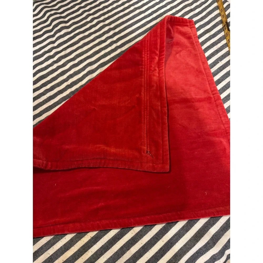 Pottery Barn Red Velvet Square Pillow Cover 20x20 Hidden Zipper Solid Sham